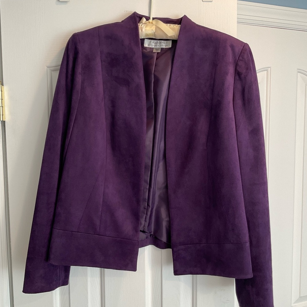 Faux Suede Chic Women's Purple Blazer